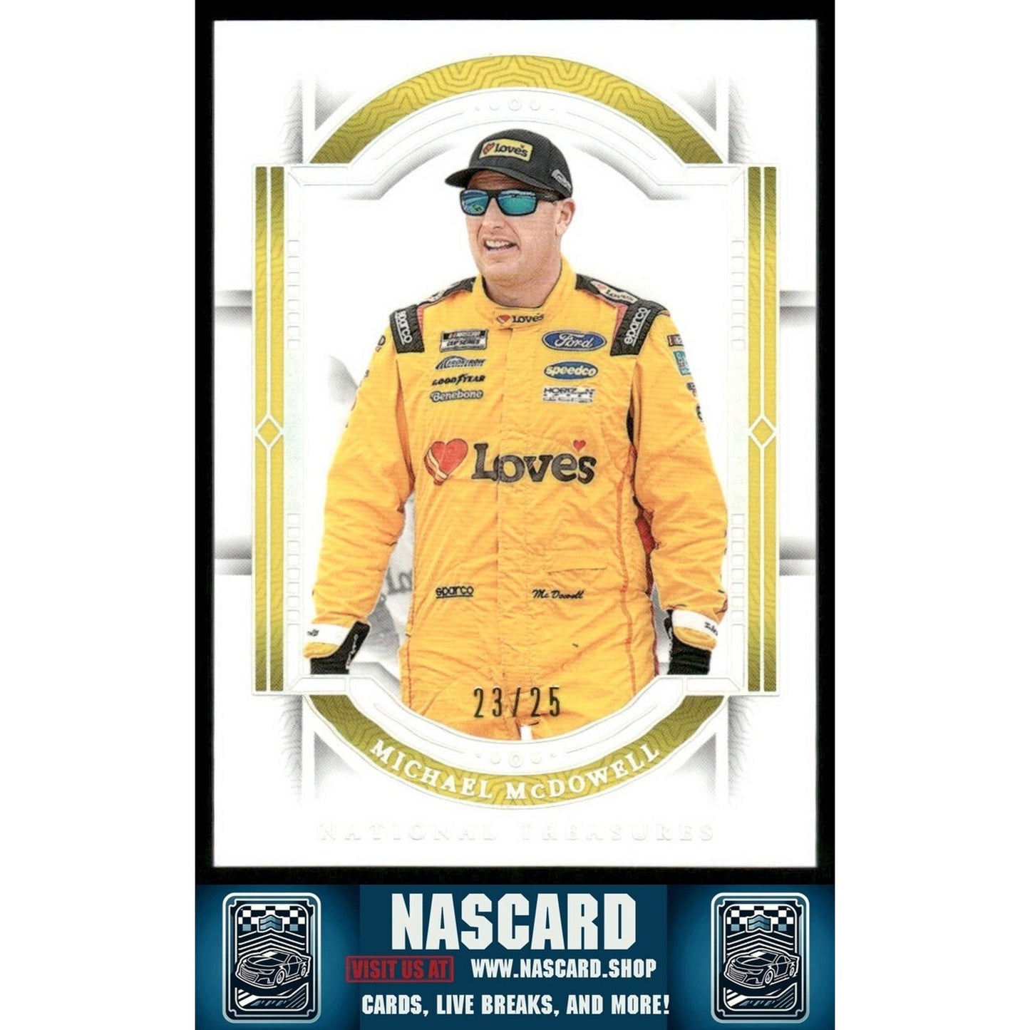 2024 National Treasures Base #40 Holo Silver Michael McDowell /25 - NASCARD.shop