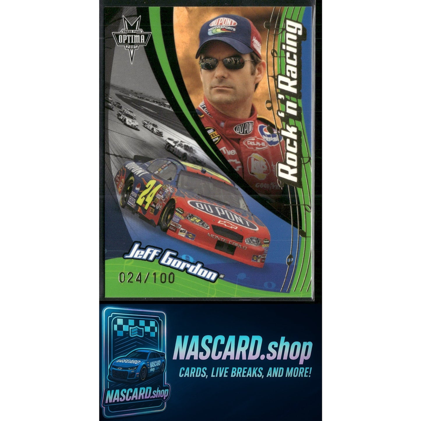 2005 Press Pass Optima #G58 Jeff Gordon Gold #24/100 - NASCARD.shop