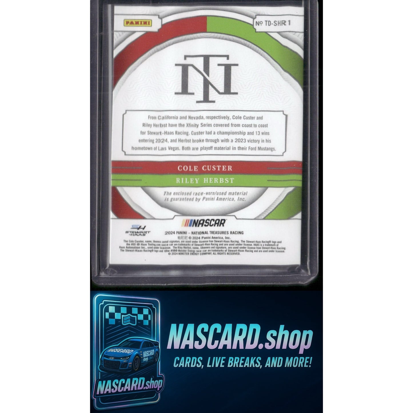 2024 National Treasures Riley Herbst Cole Custer Team Duals #/99