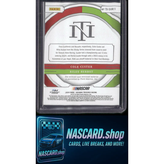 2024 National Treasures Riley Herbst Cole Custer Team Duals #/99