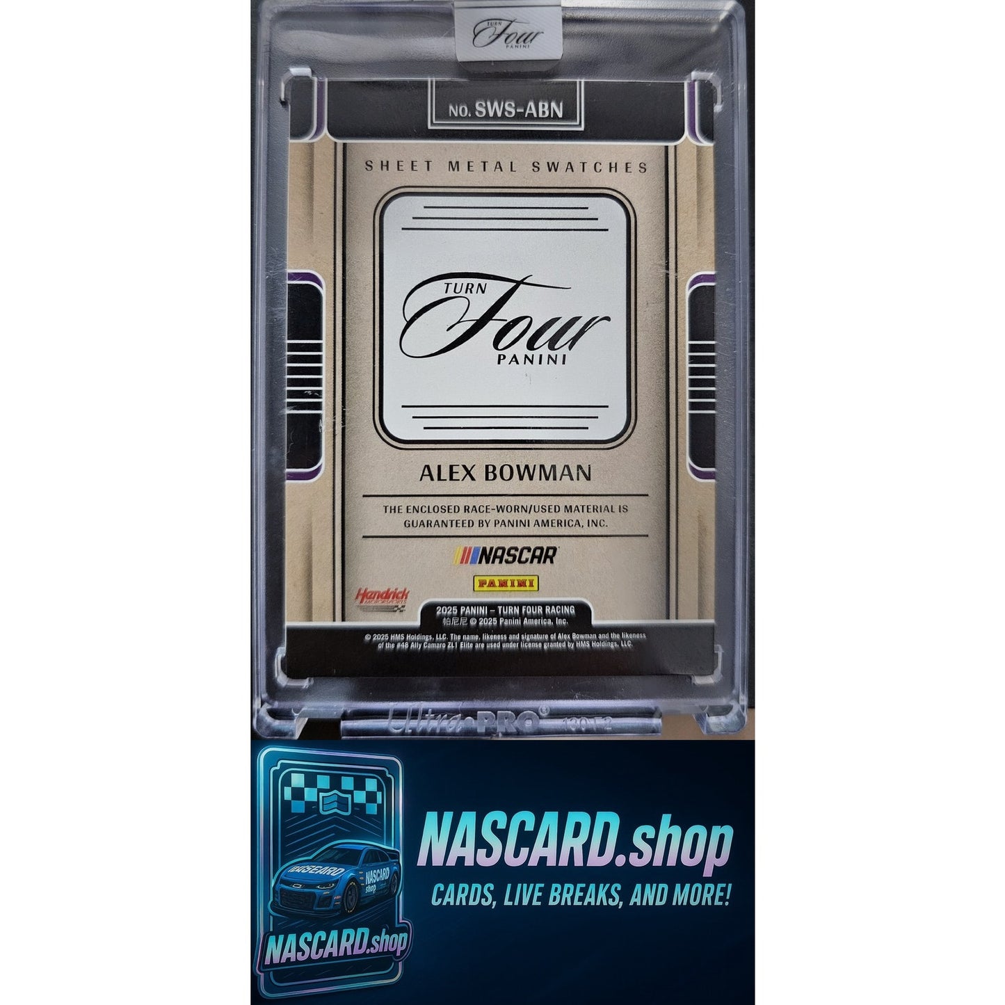 2025 Panini Turn Four #SWS-ABN Alex Bowman Sheet Metal Swatches #/99