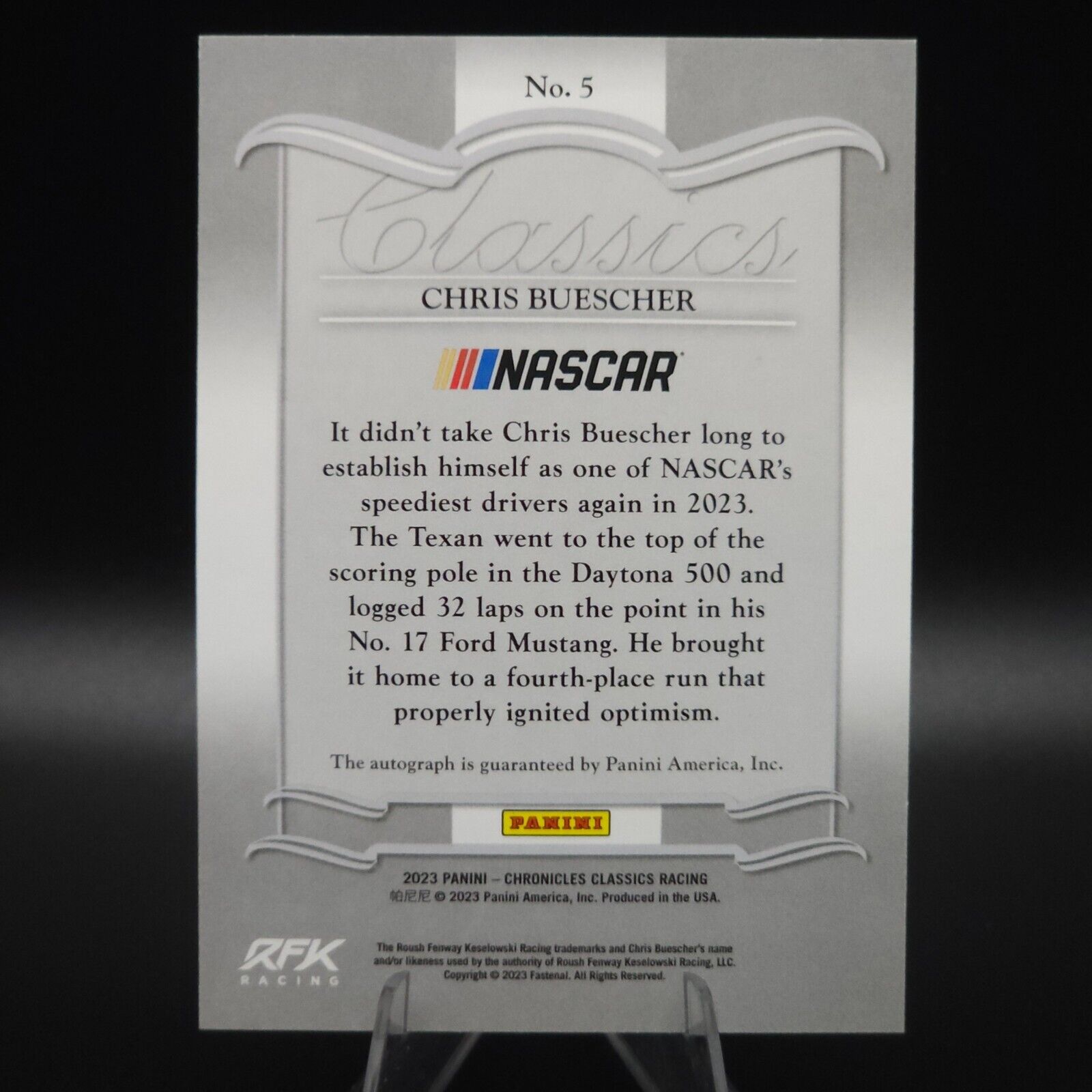 2023 Panini Chronicles - Classics Autographs Gold #5 Chris Buescher /10 - NASCARD.shop