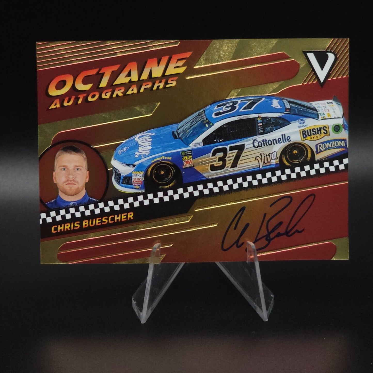 2018 Panini Victory Lane - Octane Autographs Gold #OA-CB Chris Buescher /99 (AU)