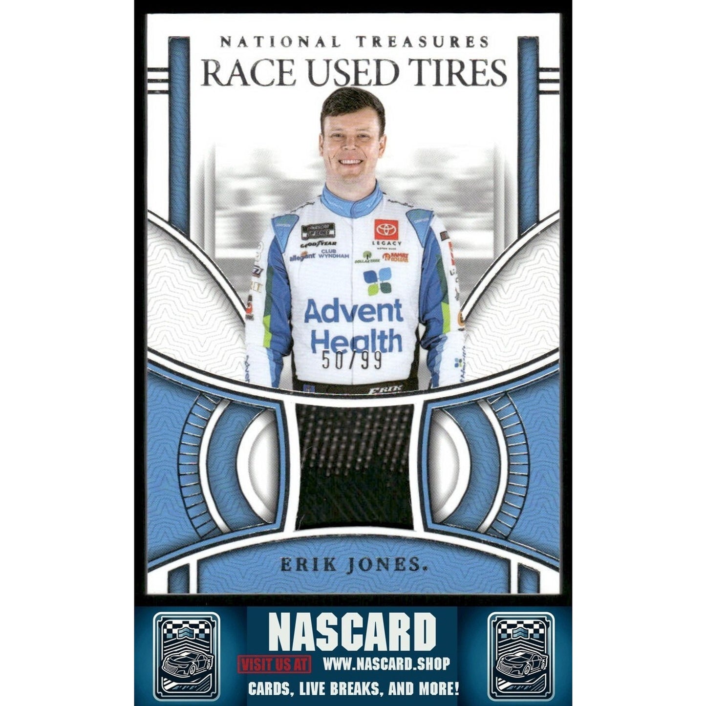 2024 National Treasures Race Used Tires Erik Jones /99 - NASCARD.shop