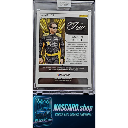 2025 Panini Turn Four #MA-LCS Landon Cassill Memorabilia Autographs Red #/15