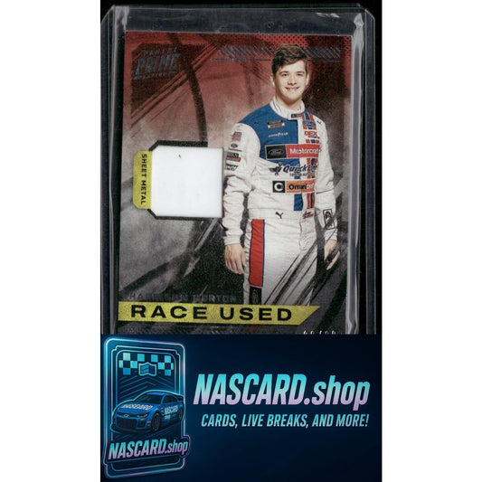 2023 Panini Prime #RU-HBU Harrison Burton Race Used Sheet Metal #/99 - NASCARD.shop