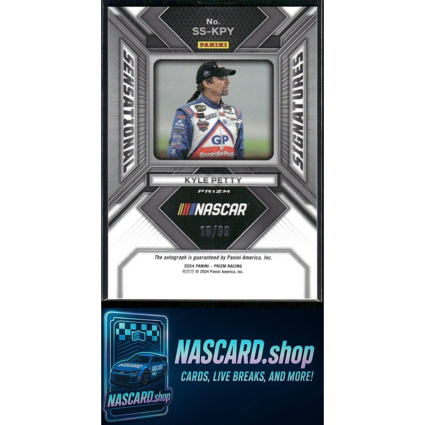 2024 Panini Prizm #SS-KPY Kyle Petty Sensational Signatures Red #/99