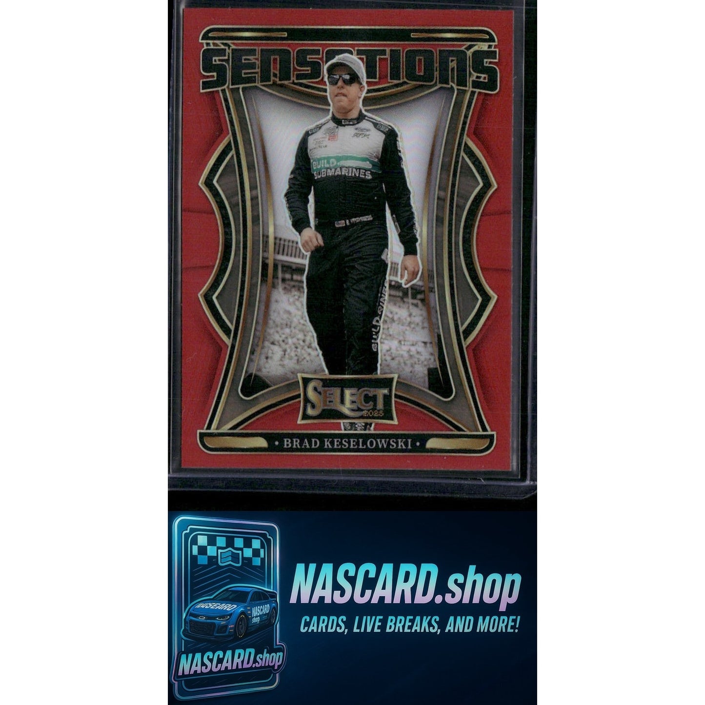 2025 Panini Select #12 Brad Keselowski Sensations Red Prizms #/99