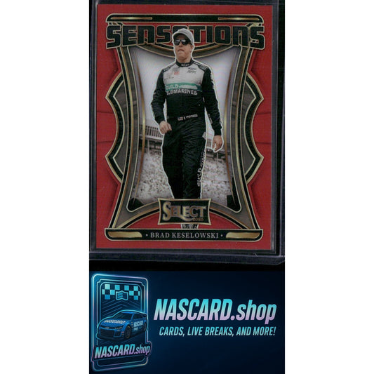 2025 Panini Select #12 Brad Keselowski Sensations Red Prizms #/99