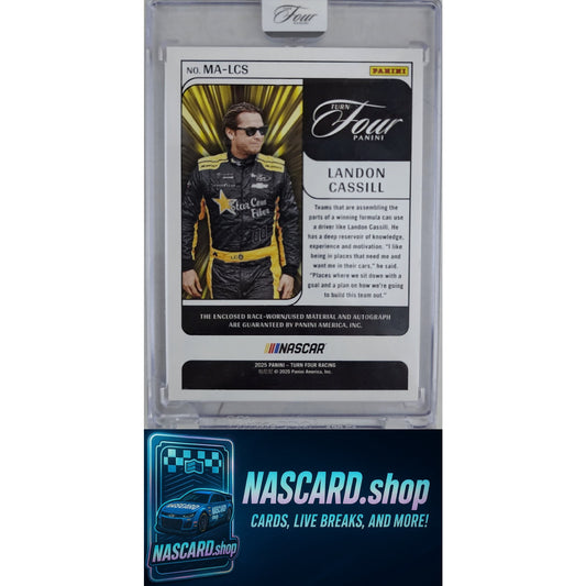2025 Panini Turn Four #MA-LCS Landon Cassill Memorabilia Autographs Blue #/49
