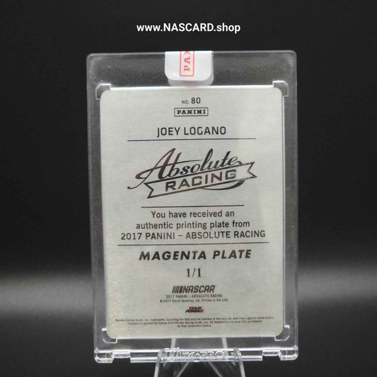 2017 Panini Absolute -#80 Printing Plate Magenta Joey Logano 1/1 - NASCARD.shop