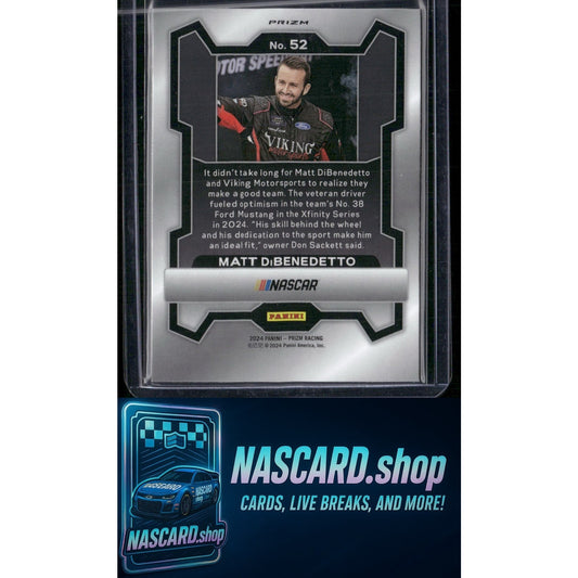 2024 Panini Prizm #52 Matt DiBenedetto White Sparkle - NASCARD.shop