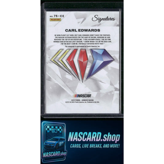 2023 National Treasures Carl Edwards 75th Anniversary Signatures Holo #/75 - NASCARD.shop