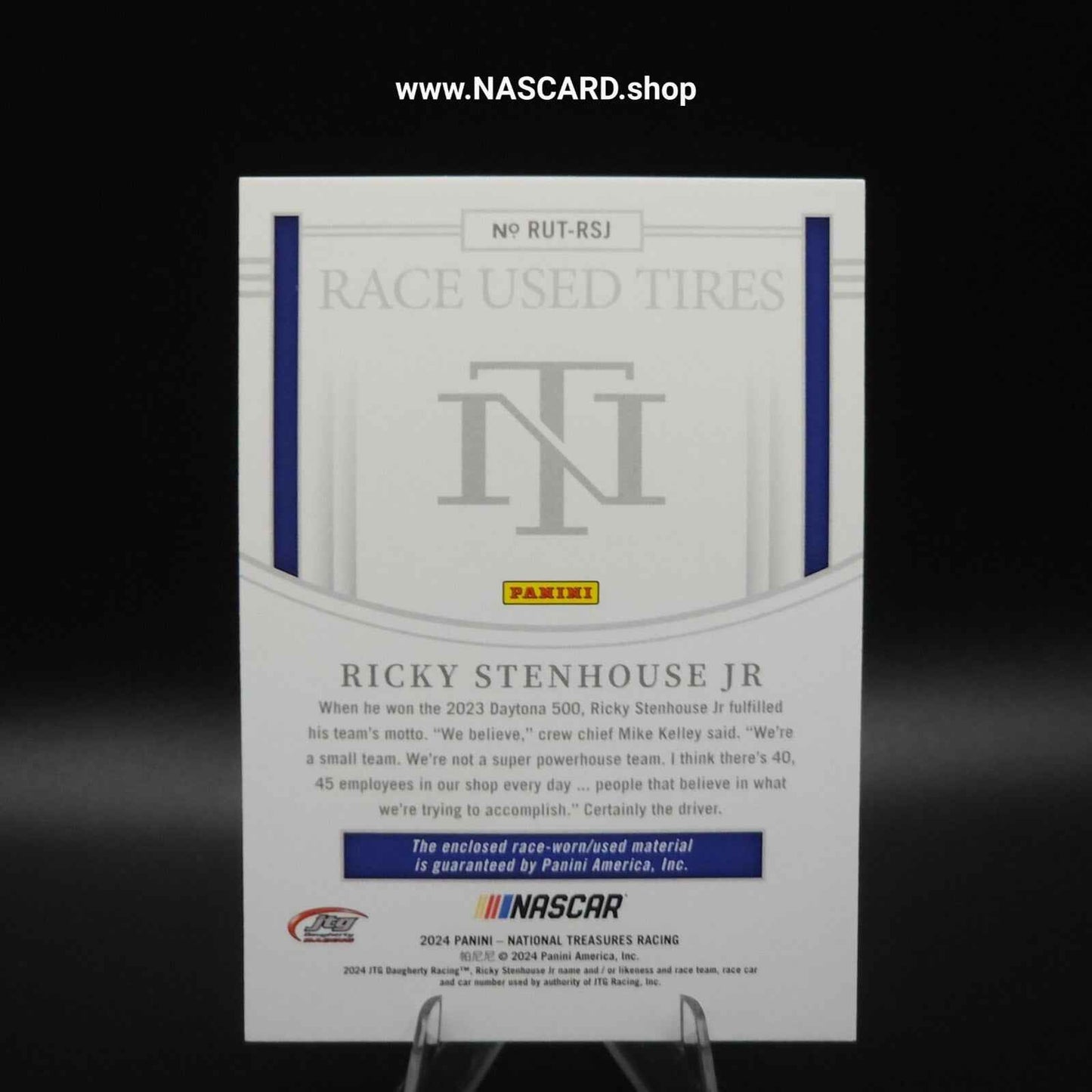 2024 National Treasures Race Used Tires Holo Gold Ricky Stenhouse Jr. 01/10