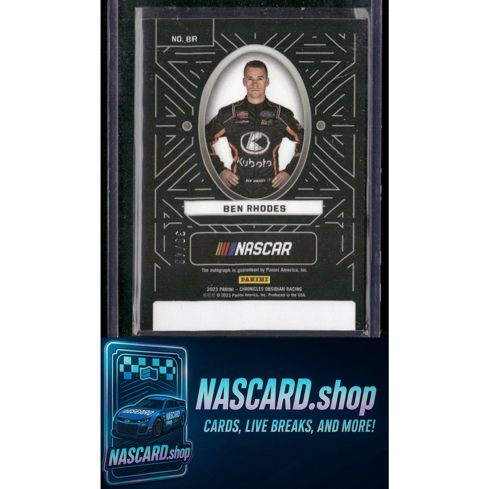 2023 Chronicles Ben Rhodes Obsidian Signatures Electric Etch Purple #/49 - NASCARD.shop