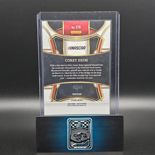 2024 Panini Select - Trackside Black and Blue Prizm #278 Corey Heim /49 - NASCARD.shop
