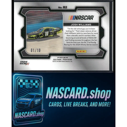 2024 Panini Prizm #82 Josh Williams Blue Shimmer #01/10