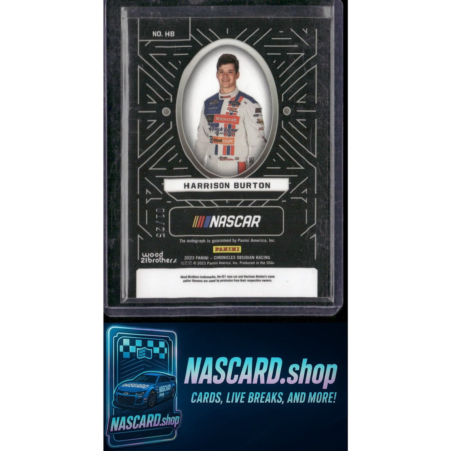 2023 Chronicles Harrison Burton Obsidian Signatures Electric Etch Pink #01/25 - NASCARD.shop