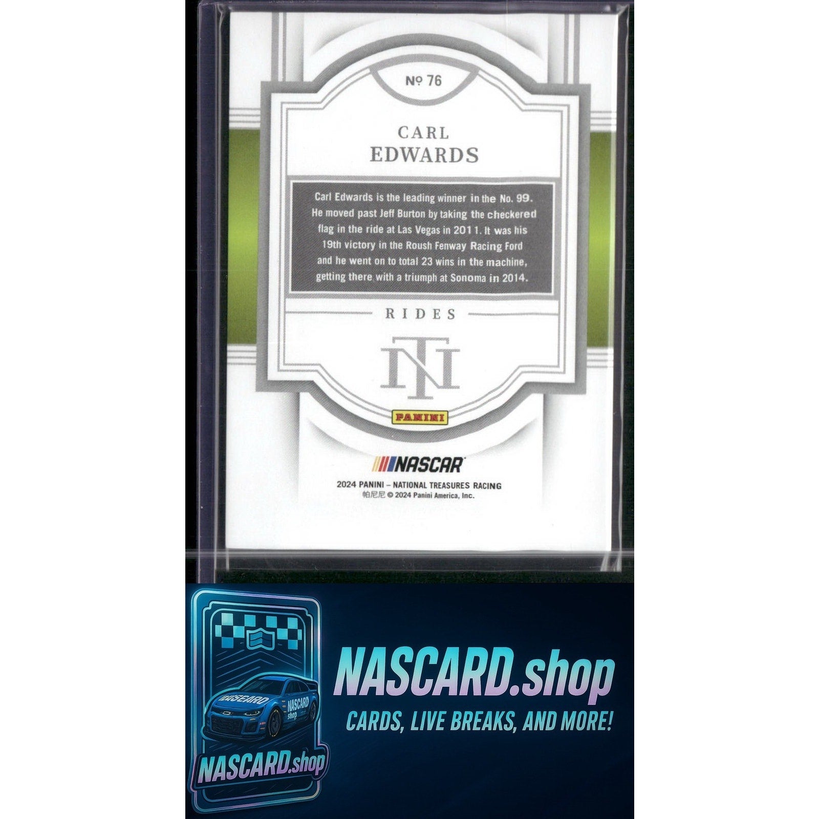 2024 Panini National Treasures #76 Carl Edwards #/49 - NASCARD.shop