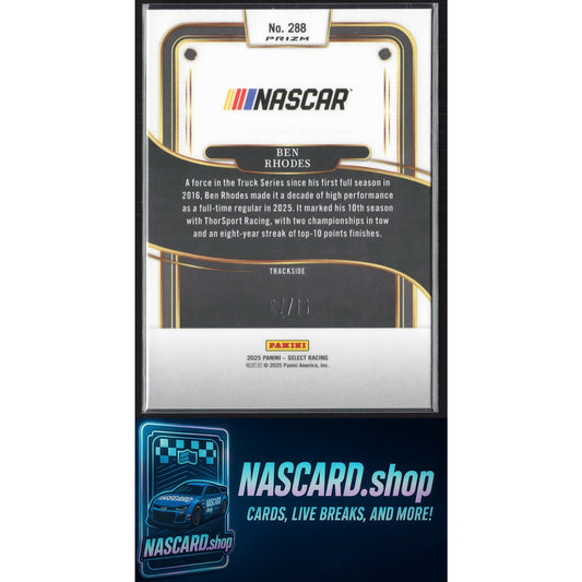 2025 Panini Select #288 Ben Rhodes Gold Power Plaid #/13