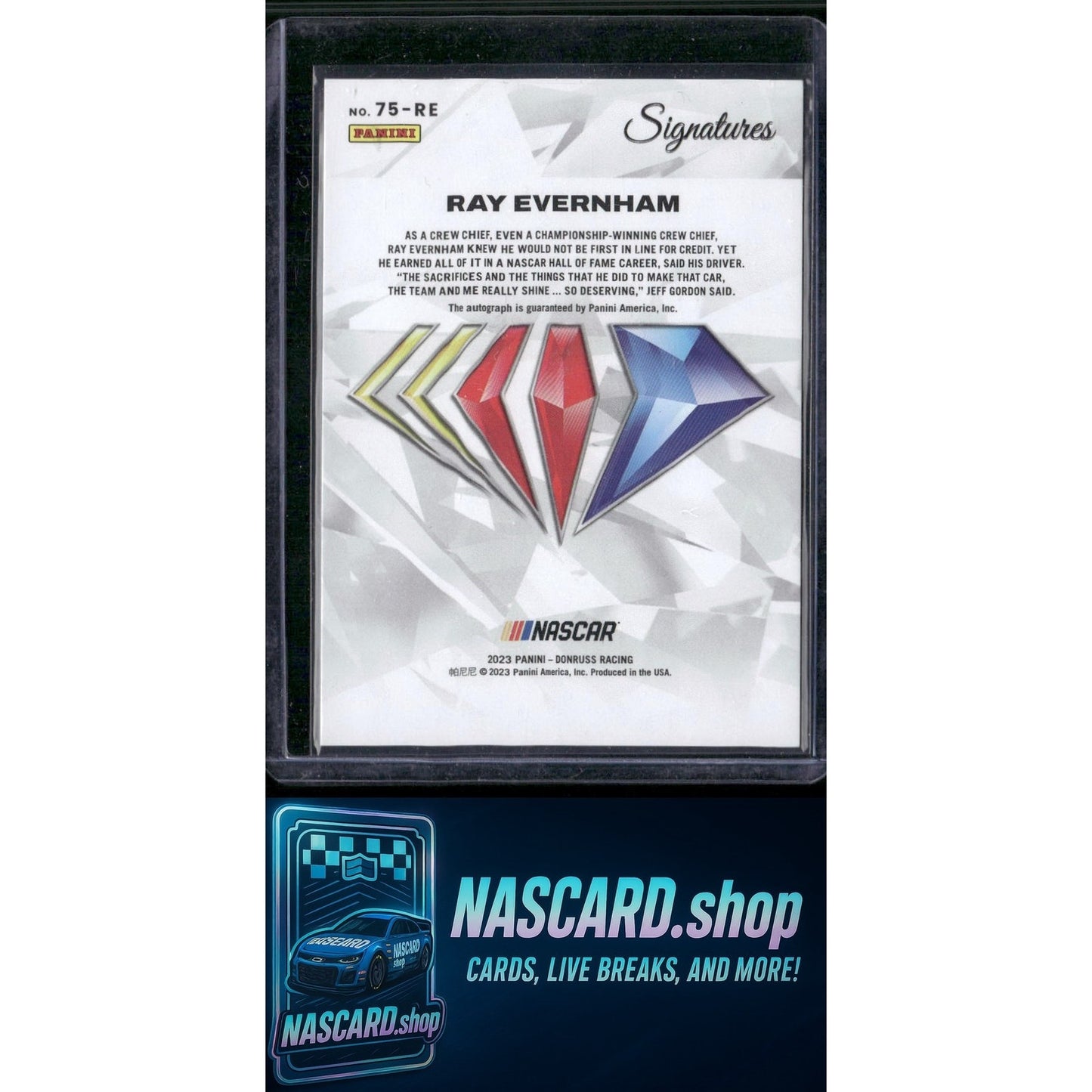 2023 National Treasures Ray Evernham 75th Anniversary Signatures Holo #/75