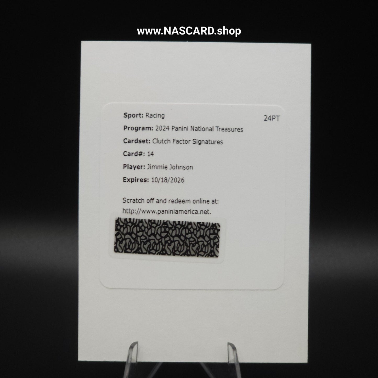 2024 Panini National Treasures Clutch Factor Signatures Jimmie Johnson /49