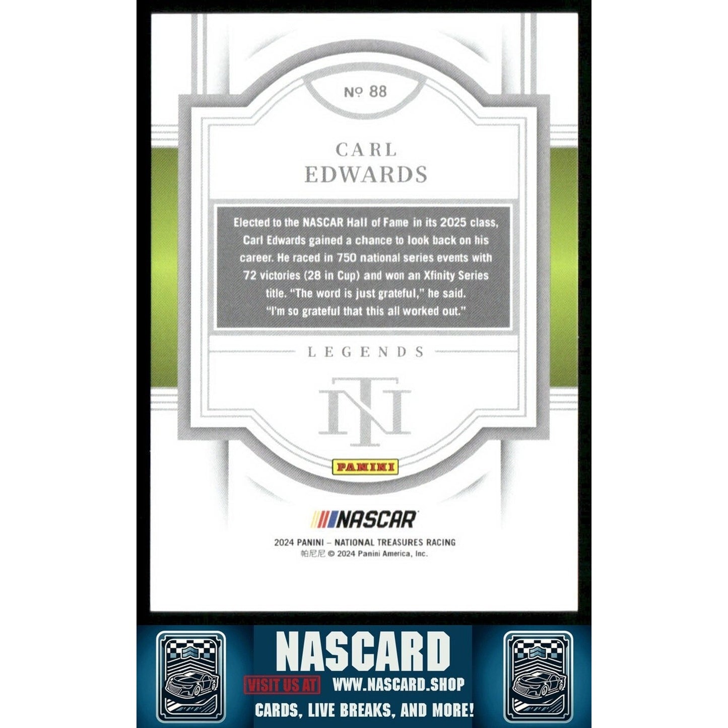 2024 National Treasures Legends Carl Edwards 05/49