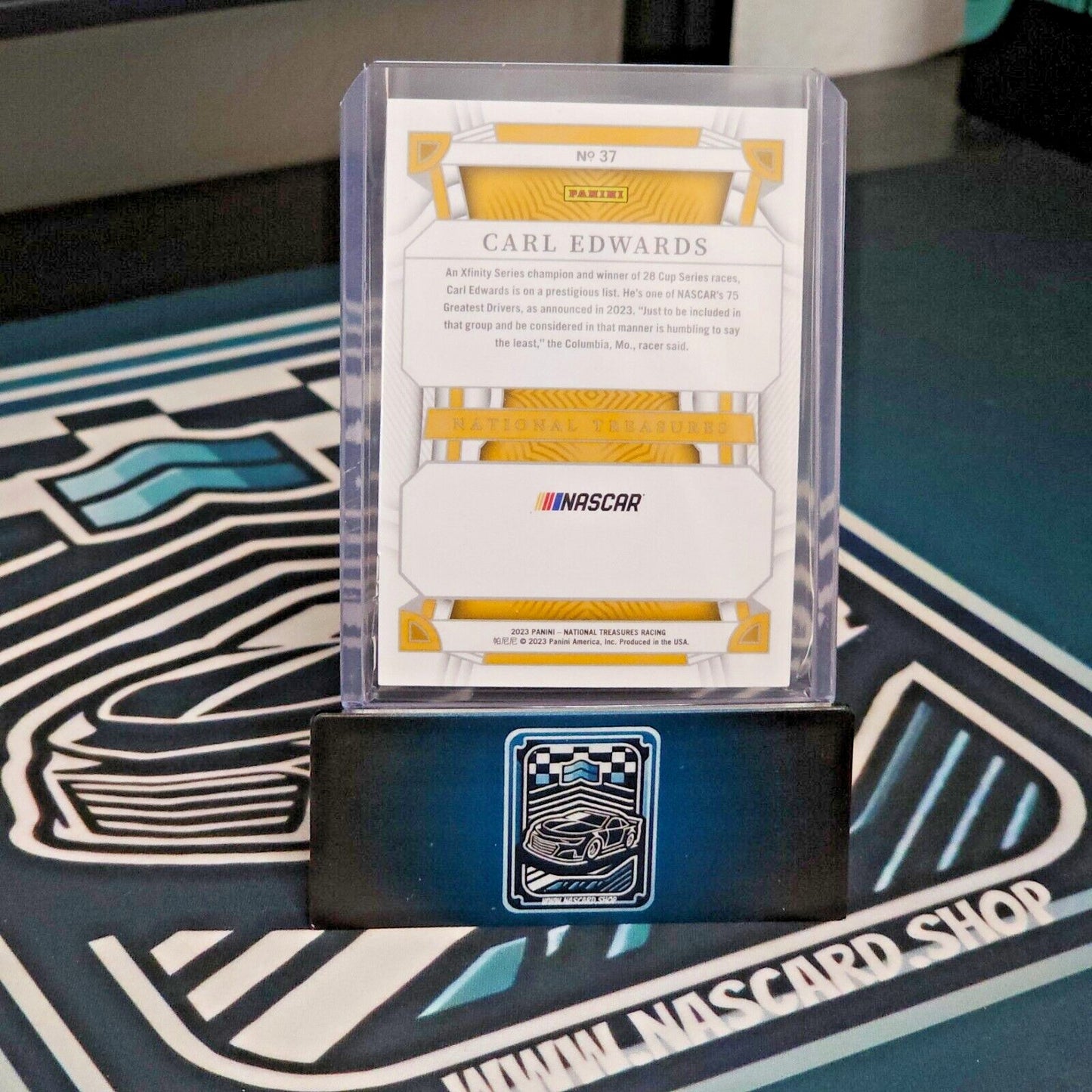 2023 Panini National Treasures NASCAR Base Holo Silver #37 Carl Edwards 04/15