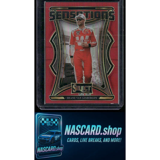 2025 Panini Select #30 Shane Van Gisbergen Sensations Red Prizms #/99