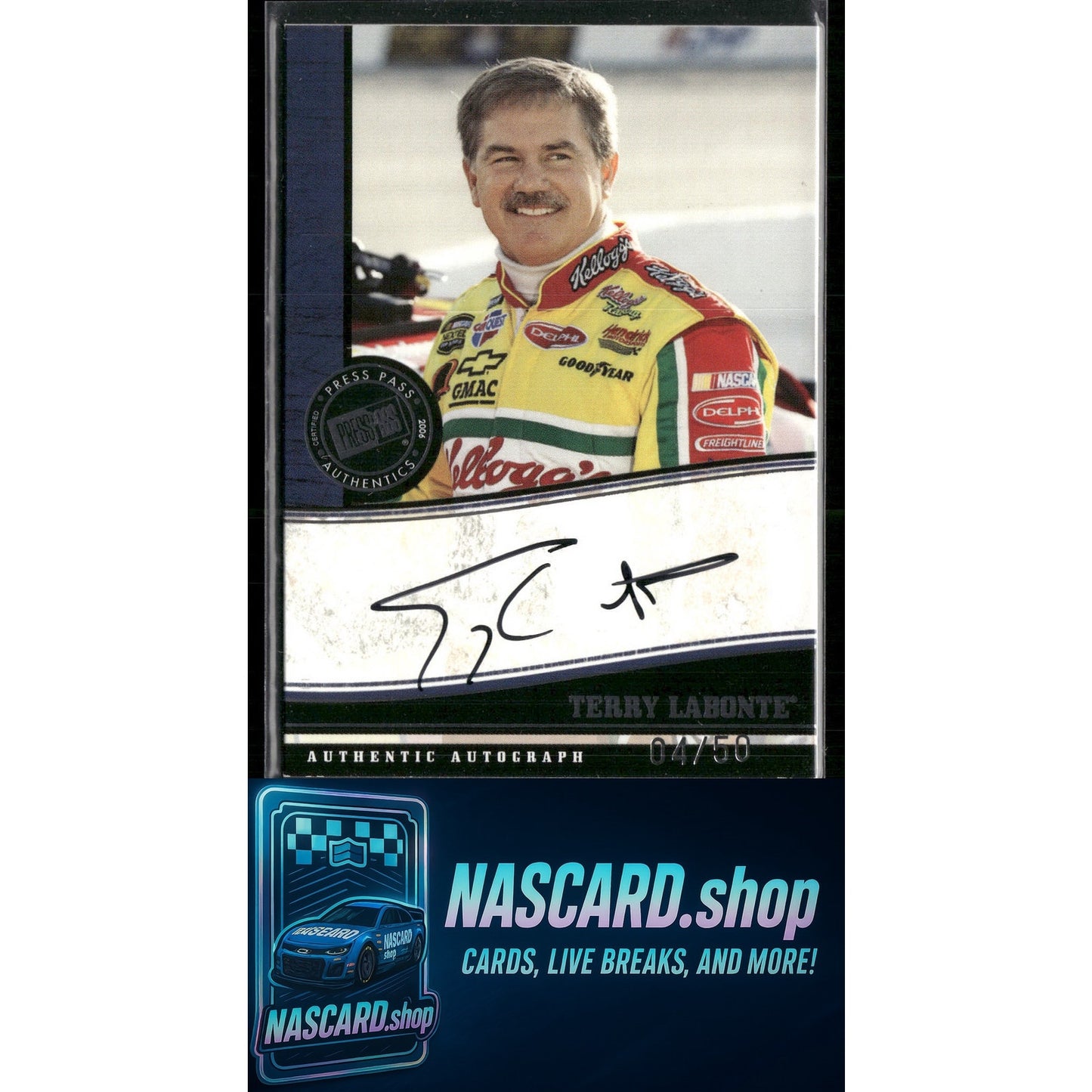 2006 Press Pass Legends Terry Labonte Autographs Black #/50 - NASCARD.shop