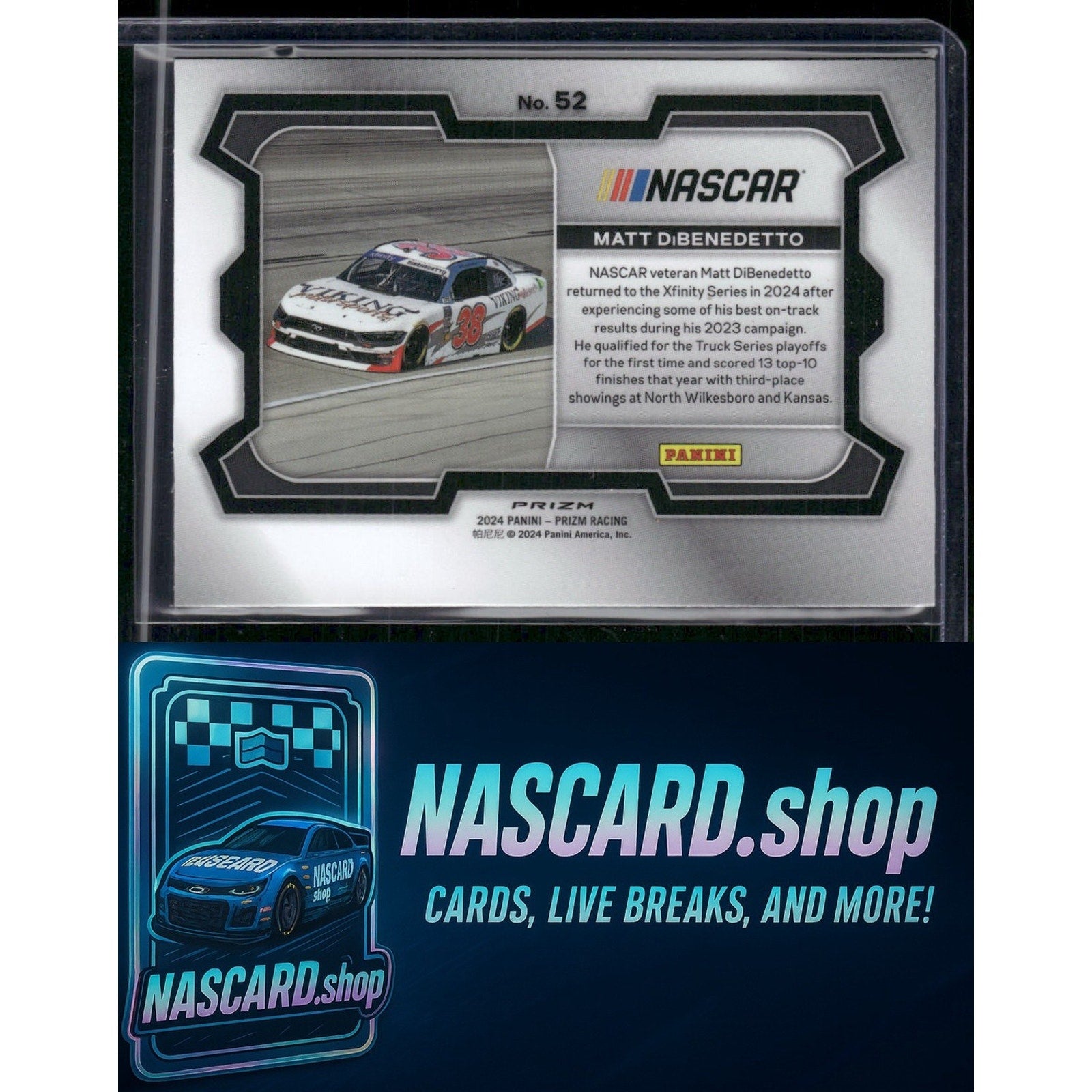 2024 Panini Prizm #52 Matt DiBenedetto White Sparkle - NASCARD.shop