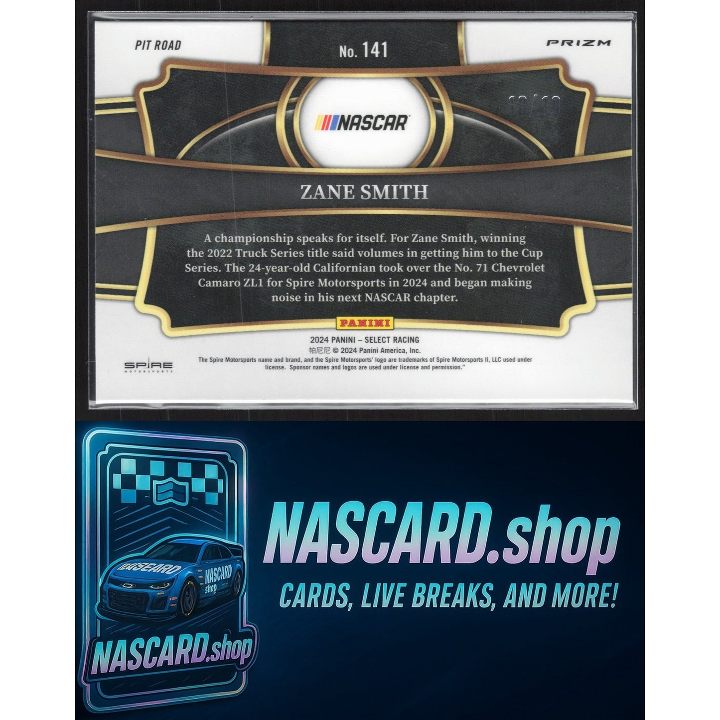 2024 Panini Select #141 Zane Smith Gold Prizms #/10