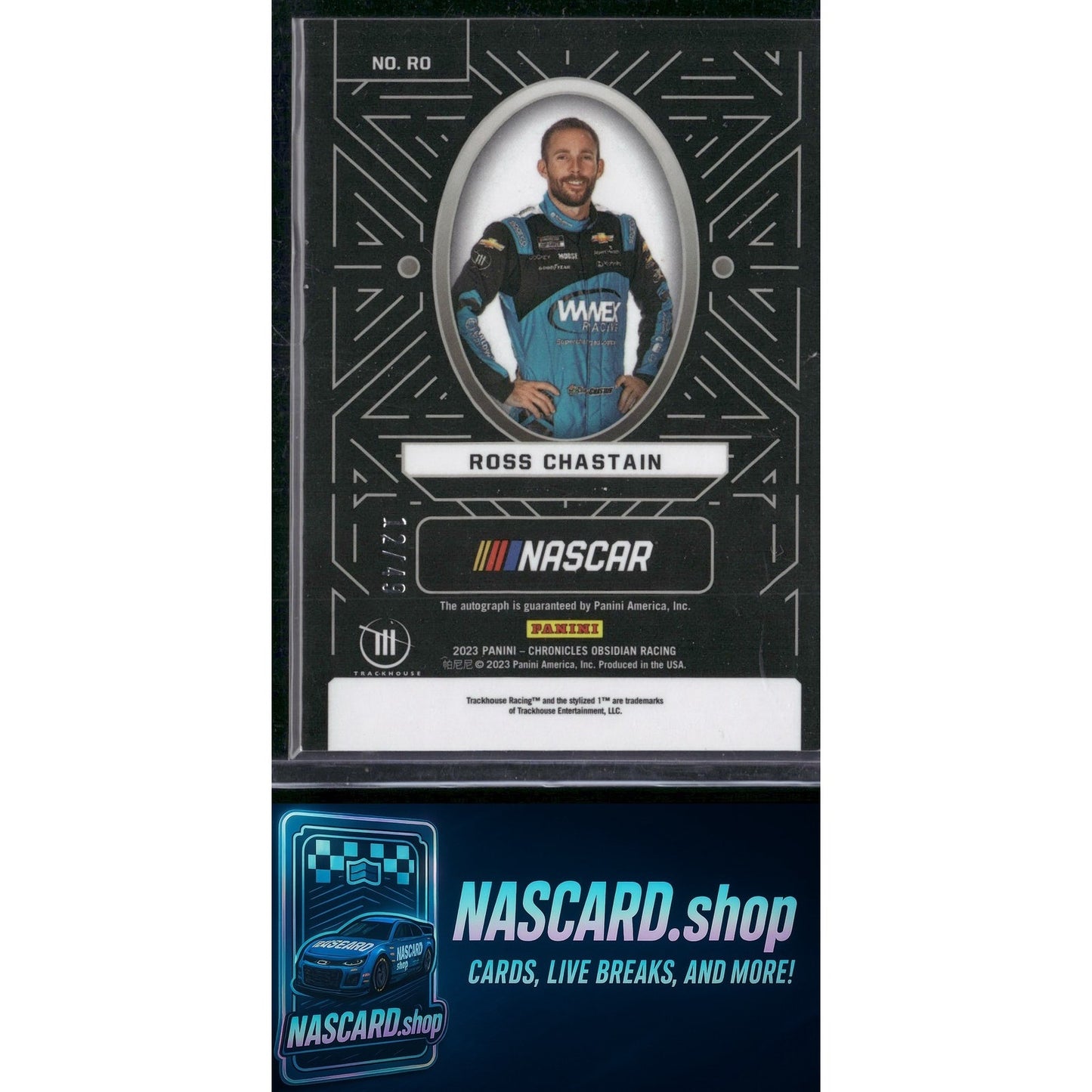2023 Chronicles Ross Chastain Obsidian Signatures Electric Etch Purple /49 - NASCARD.shop