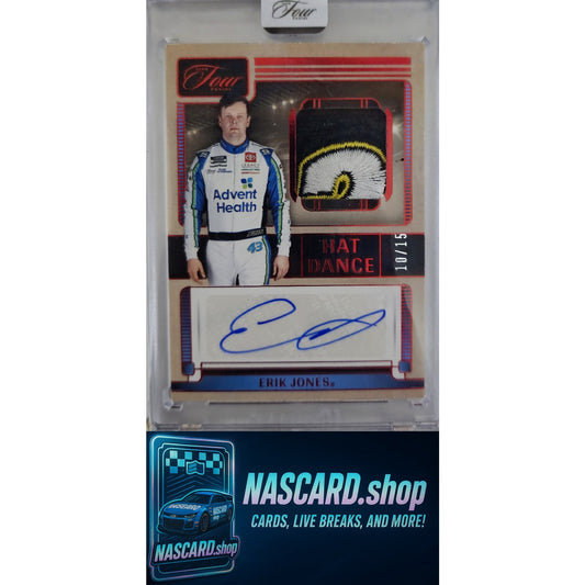 2025 Panini Turn Four #HDS-EJS Erik Jones Hat Dance Signatures Red #/15