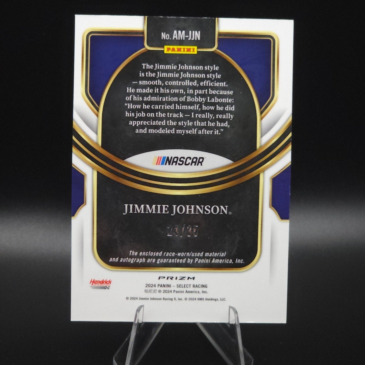 2024 Panini Select Autopgraphed Memorabilia Silver Prizm Jimmie Johnson /35 - NASCARD.shop