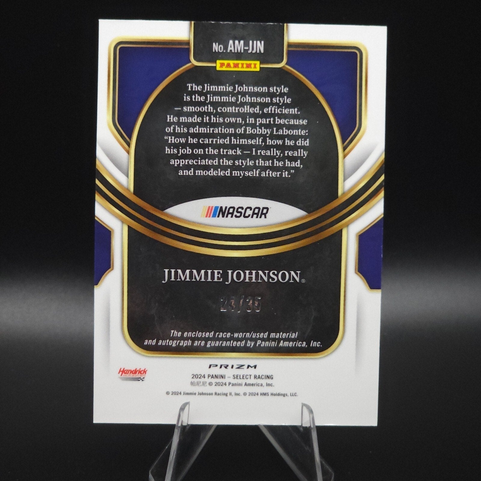 2024 Panini Select Autopgraphed Memorabilia Silver Prizm Jimmie Johnson /35 - NASCARD.shop