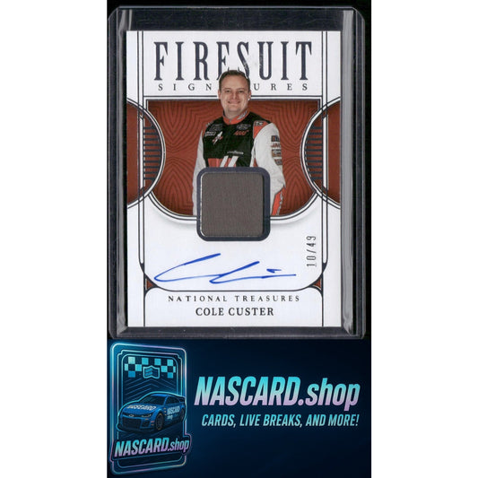 2023 Panini National Treasures #FS-CCS Cole Custer Firesuit Signatures #/99