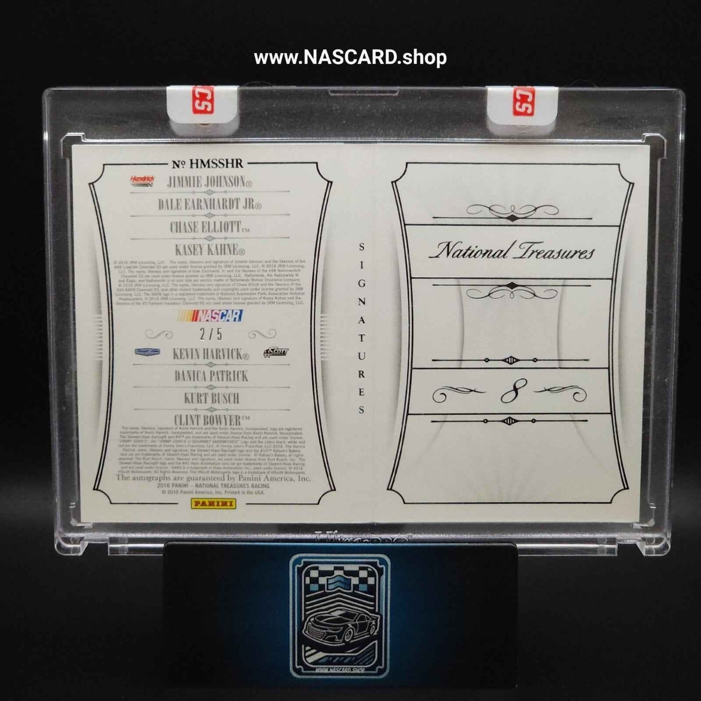 2016 Panini National Treasures NASCAR Eight Signature HMS SHR Booklet Black 2/5
