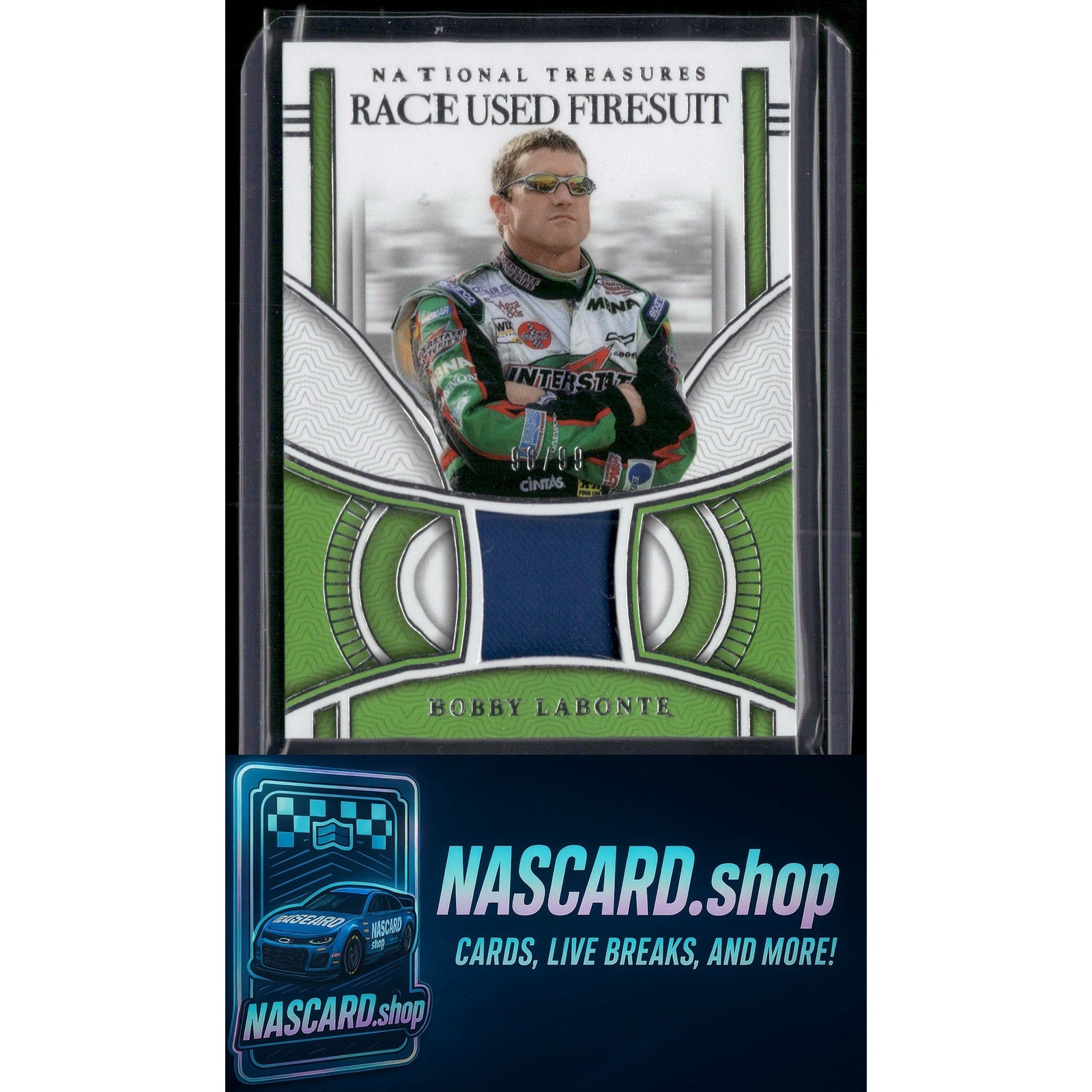 2024 Panini National Treasures #RUF-BLT Bobby Labonte Race Used Firesuit #/99 - NASCARD.shop