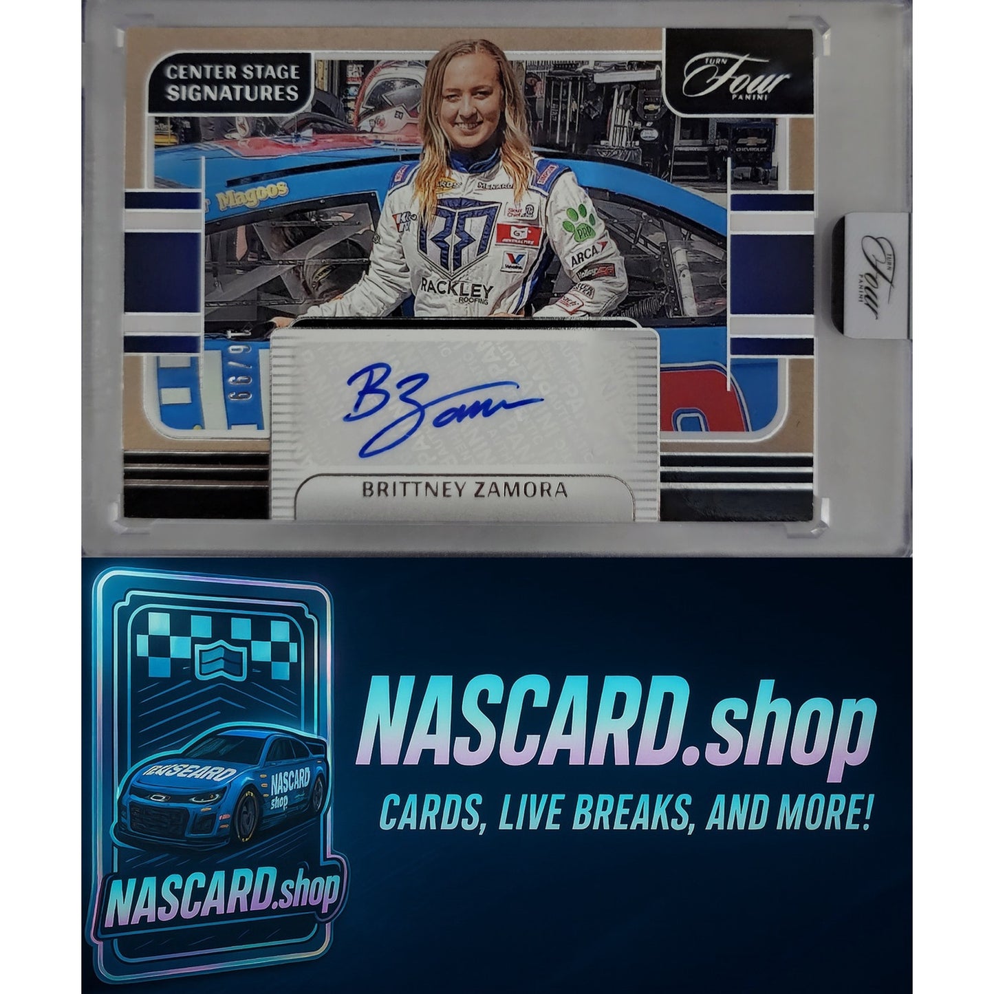 2025 Panini Turn Four #CSS-BZA Brittney Zamora Center Stage Signatures #/99