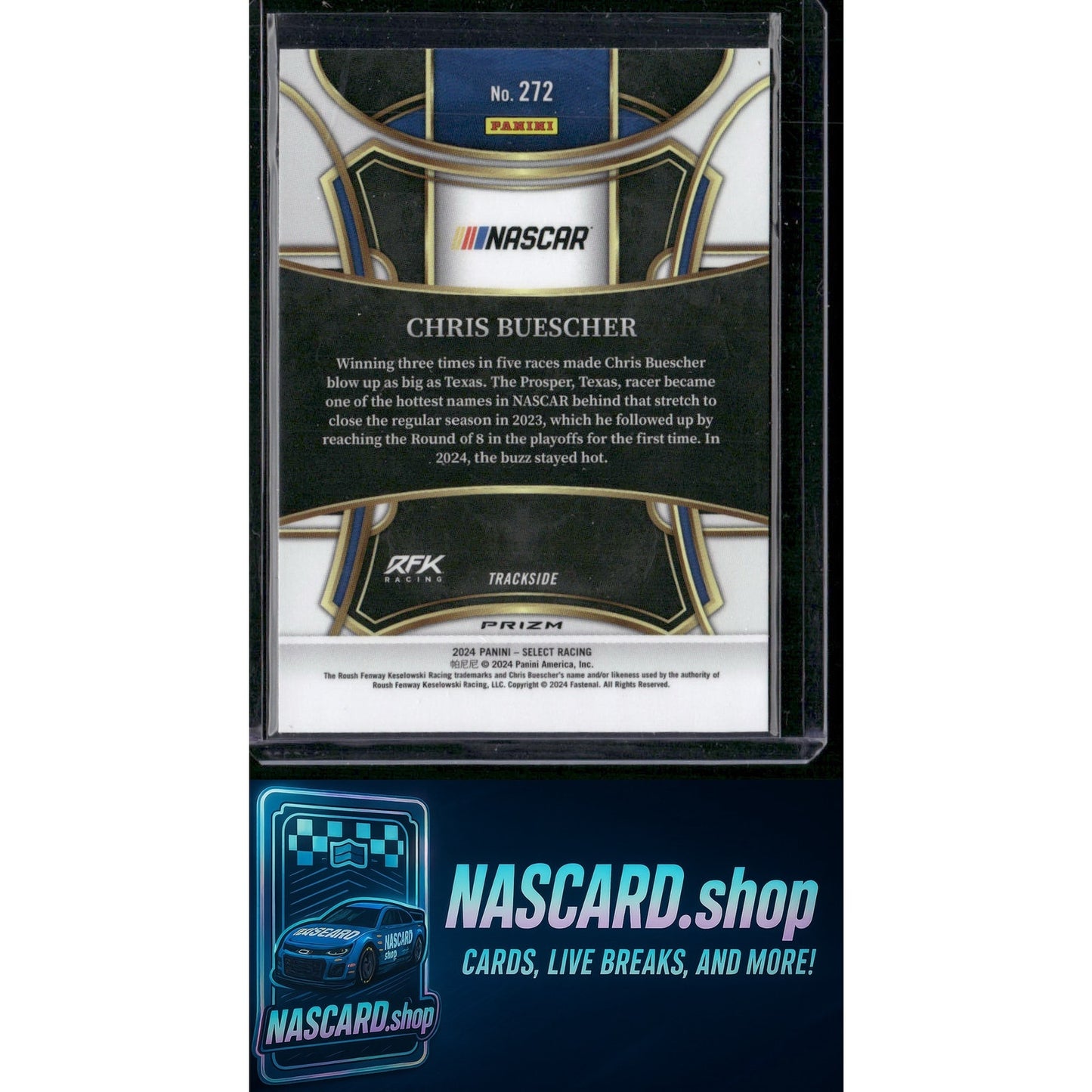 2024 Panini Select #272 Chris Buescher Zebra Prizms