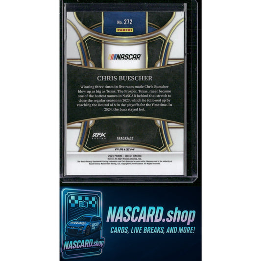 2024 Panini Select #272 Chris Buescher Zebra Prizms - NASCARD.shop