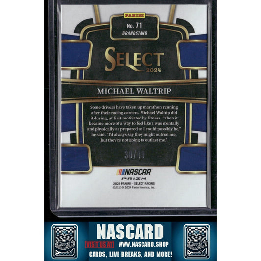 2024 Panini Select #71 Michael Waltrip Black and Blue Prizms #/49 - NASCARD.shop