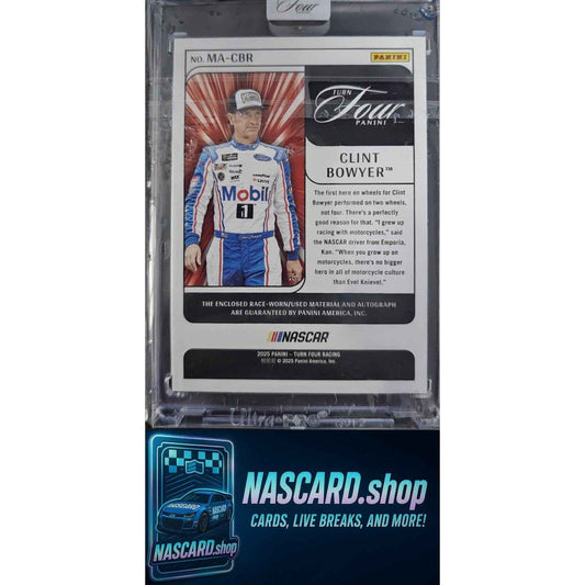 2025 Panini Turn Four Clint Bowyer Memorabilia Autographs Holo Silver #/75