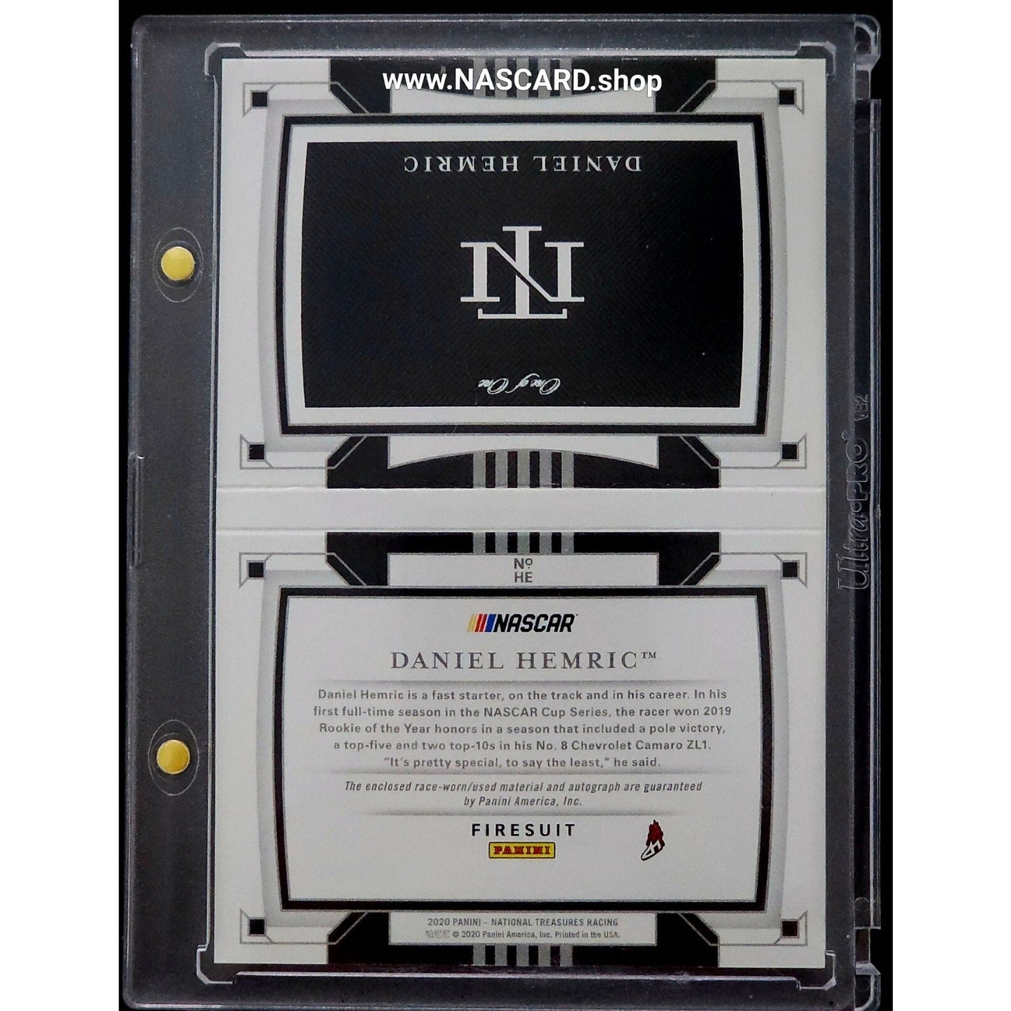 2020 National Treasures Jumbo Patch Booklet Monster Energy Daniel Hemric 1/1 - NASCARD.shop