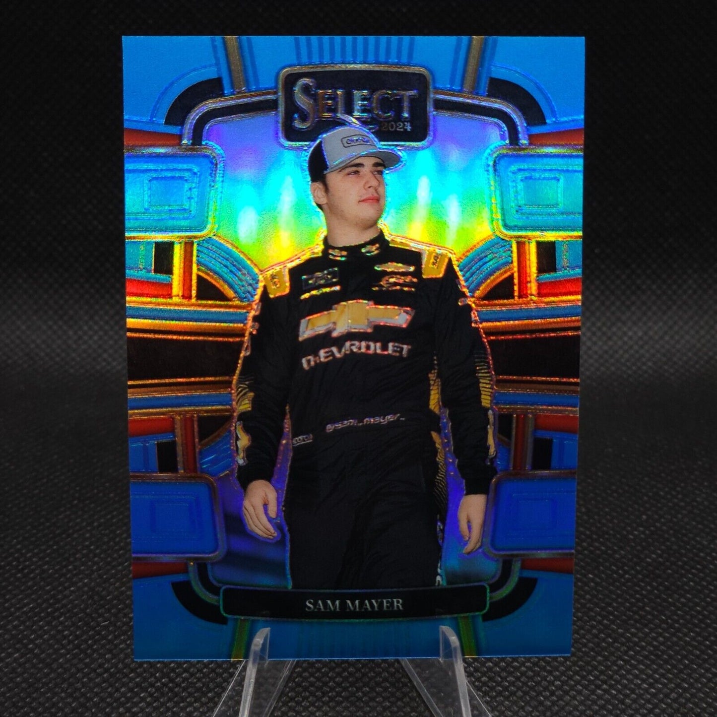 2024 Panini Select Racing Grandstand Light Blue Prizm #95 Sam Mayer 041/199 - NASCARD.shop