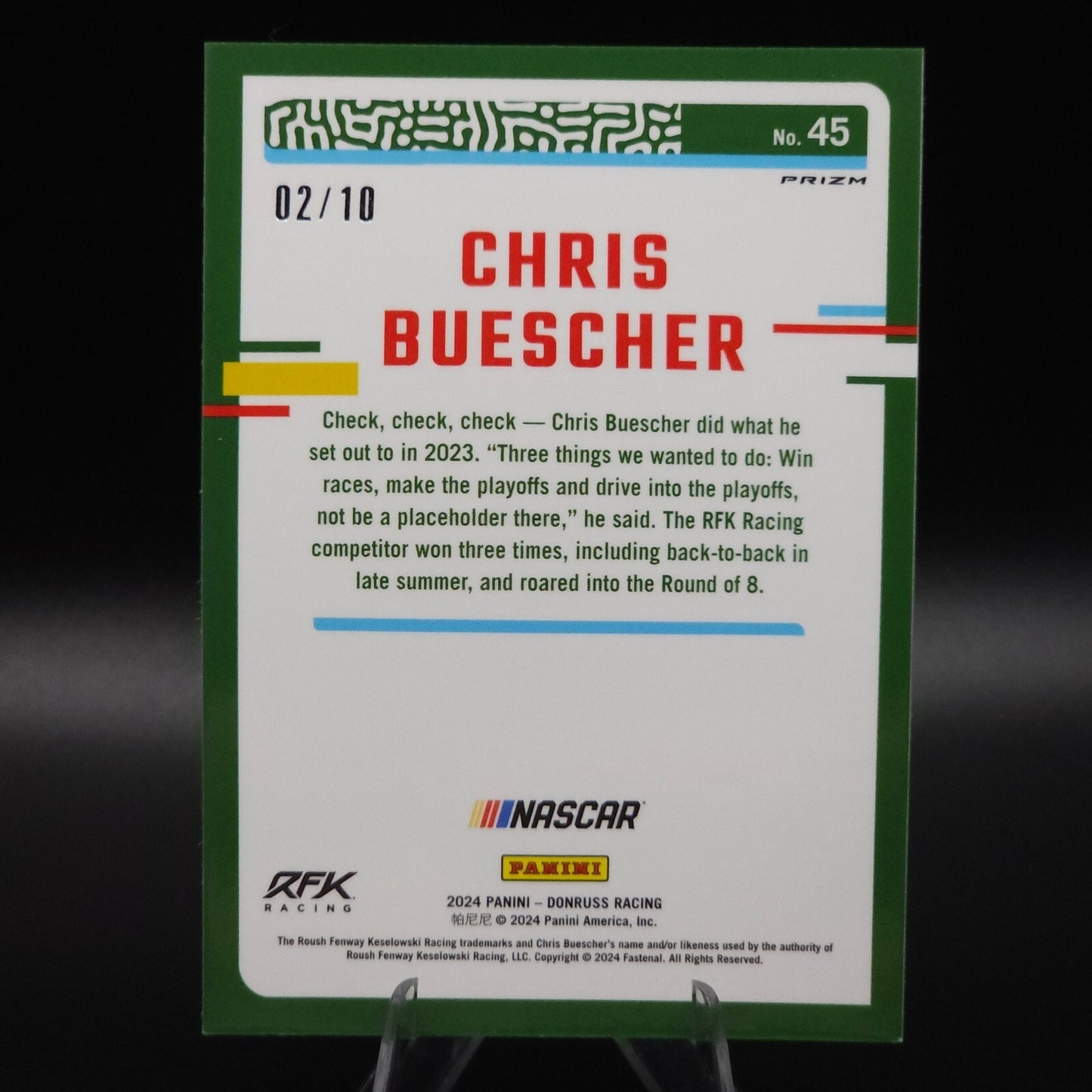 2024 Panini Donruss NASCAR - Chris Buescher #45 Optic Gold /10 - NASCARD.shop