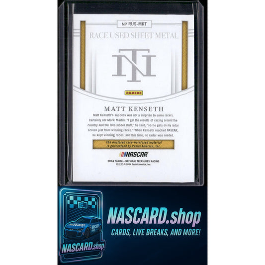 2024 Panini National Treasures #RUS-MKT Matt Kenseth Race Used Sheet Metal #/99 - NASCARD.shop