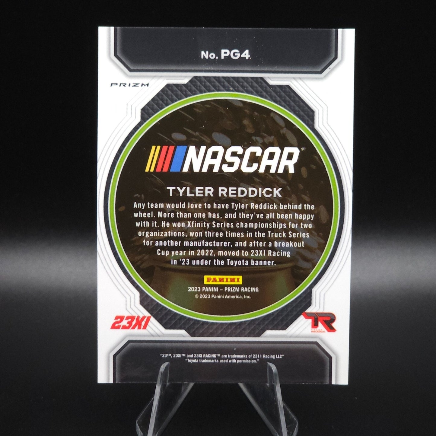 2023 Panini Prizm Racing Pot of Gold White Sparkle Prizm Tyler Reddick #PG4