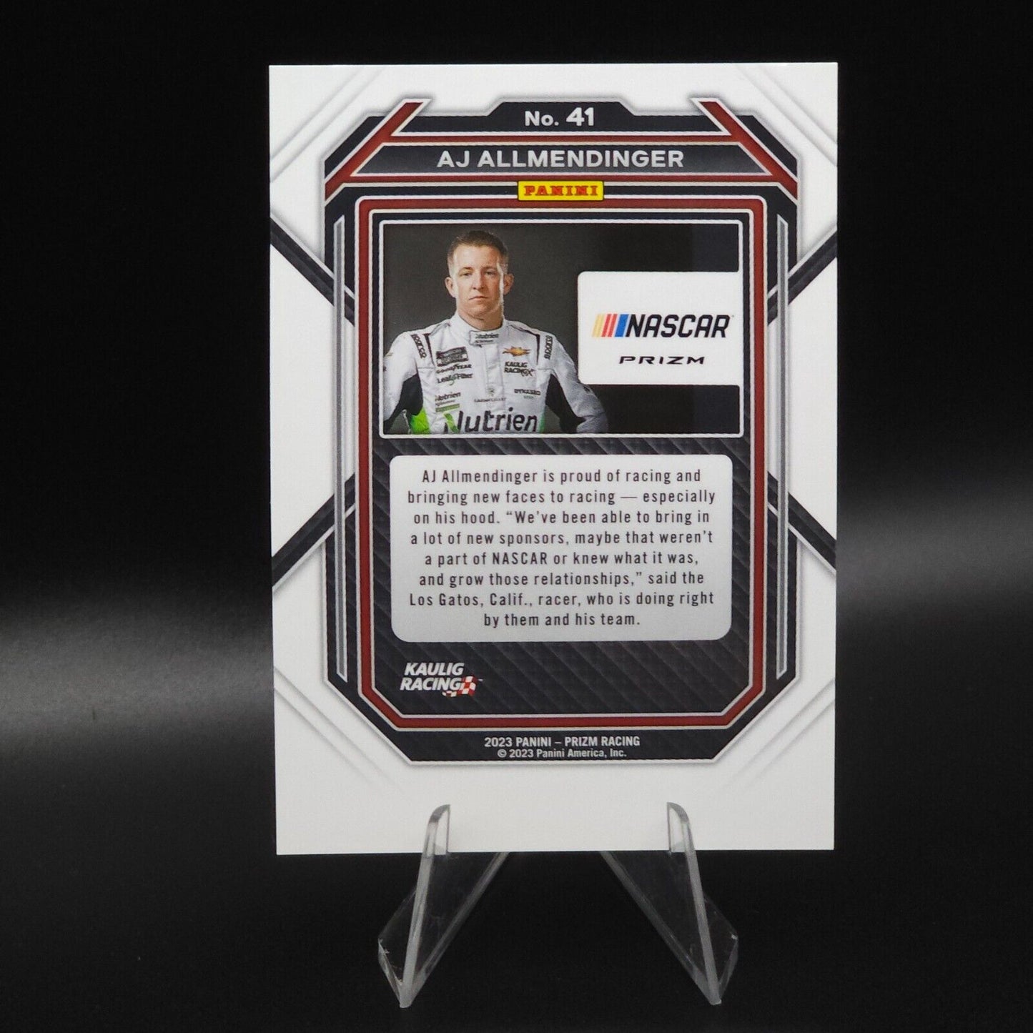 2023 Panini Prizm - White Sparkle Prizm #41 A.J. Allmendinger - NASCARD.shop